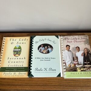 Lot Of 3 Paula Deen Cookbooks The Lady And Sons Spiral Bound